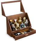 Cologne Organizer for Men, Wood Cologne Stand with Drawer, Large Capacity Cologne Shelf with Cologne Holder Display Large Storage Size15.6 * 11.8 * 6.1In