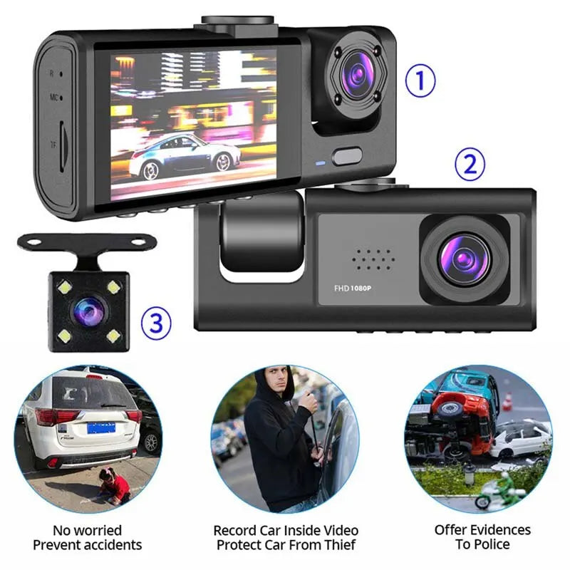 1080P Dual Camera Dash Cam for Cars,Front and Inside,Car Camera with IR Night Vision,Loop Recording,Wide Angle Car DVR Came