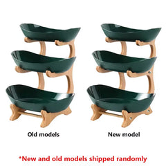 Table Plates Dinnerware Kitchen Fruit Bowl with Floors Partitioned Candy Cake Trays Wooden Tableware Dishes