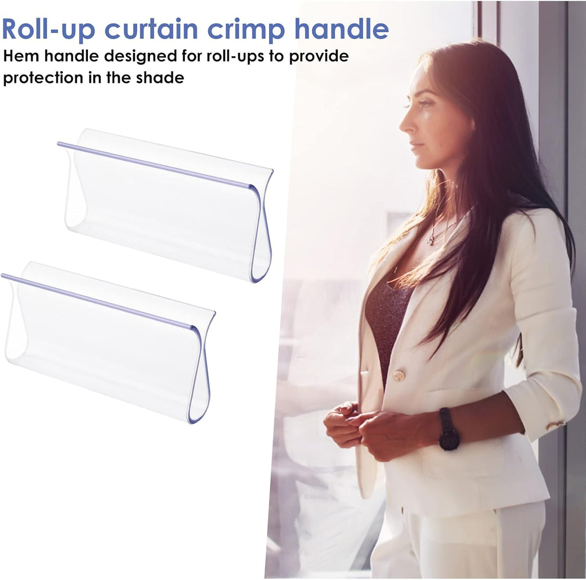 2 Pieces Window Shades for Home, Roller Window Shades Shade Pull Blinds Shades R Type Lifting Clamp Pull Shade Grips for Roller Shades Window Blinds Rolling Curtain Accessories