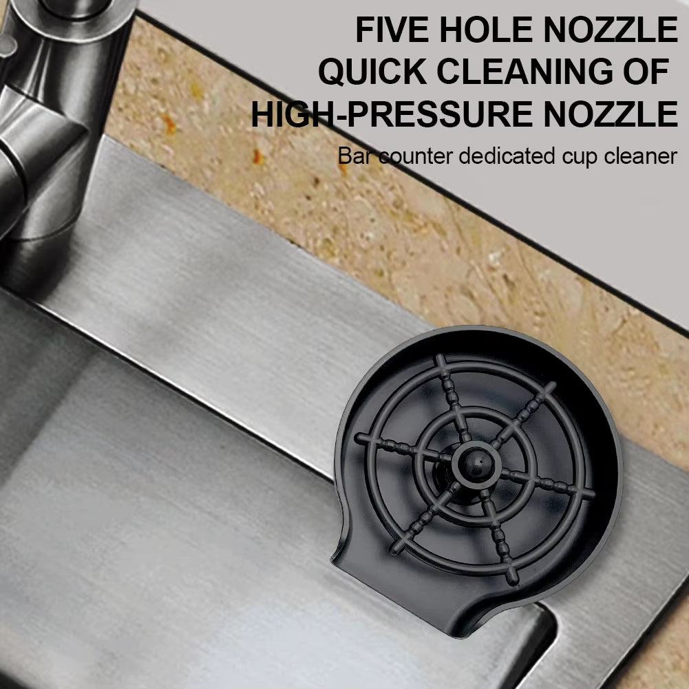 Automatic Glass Rinser High Pressure Cup Washer Bar Beer Milk Tea Cup Cleaner Automatic Glass Cup Washer for Kitchen Sink