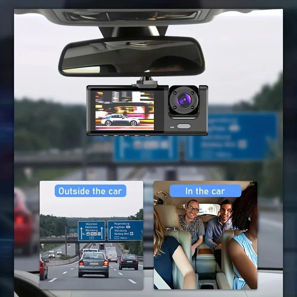 1080P Dual Camera Dash Cam for Cars,Front and Inside,Car Camera with IR Night Vision,Loop Recording,Wide Angle Car DVR Came